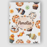 Personalised Name Cute Halloween Donuts Custom  Modern Room Accent Elegant Feature Canvas Wall Art Print Decor Picture Ready to Hang