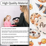 Cute Halloween Donuts Cupcakes Bats Candy and Pumpkins White Lovely  Personalised Custom Name Super Soft Fleece Blanket Bed Sofa Throw