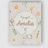 Personalised Name Bunny Rabbits with Custom Premium Decorative Design Modern Room Accent Canvas Wall Art Print Decor Picture Ready to Hang