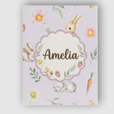 Personalised Name Bunny Rabbits with Custom Premium Decorative Design Modern Room Accent Canvas Wall Art Print Decor Picture Ready to Hang