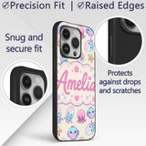 Kawaii Jellyfish Starfish and Sea Printed Design Custom Name Protective Phone Case Mobile Cover Durable Everyday Smartphone Shock Resistant