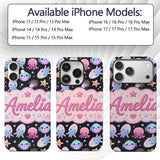 Kawaii Jellyfish Starfish and Cute Sea Creatures Custom Name Protective Phone Case Mobile Cover Durable Everyday Smartphone Shock Resistant