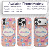 Kawaii Jellyfish Starfish and Sea Creatures Warm Custom Name Protective Phone Case Mobile Cover Durable Everyday Smartphone Shock Resistant