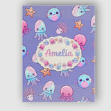 Personalised Name Jellyfish Starfish and Custom  Unique Gift Idea Elegant Feature Canvas Wall Art Print Decor Picture Ready to Hang