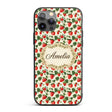 Vintage Strawberries and Floral Garden on Cream Custom Name Protective Phone Case Mobile Cover Durable Everyday Smartphone Shock Resistant