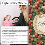 Rich Vintage Strawberries Leaves and Blossoms on Dark Background  Personalised Custom Name Super Soft Fleece Blanket Bed Sofa Throw
