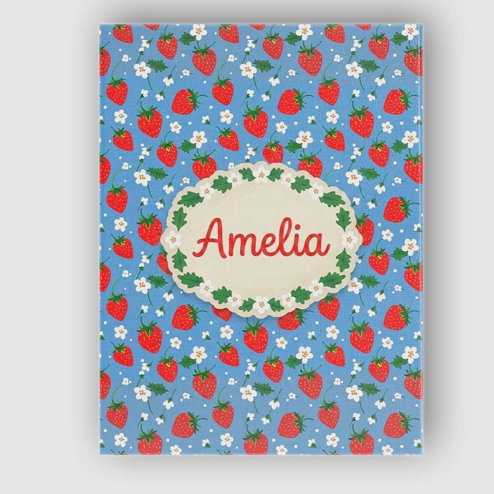 Personalised Name Cute Simple Strawberries Custom  Unique Gift Idea Elegant Feature Canvas Wall Art Print Decor Picture Ready to Hang