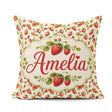 Custom Name Fresh and Green Leaves on Light Background Seamless Square Filled Cushion Throw Pillow Sofa Bed Home Decor Zip Washable UK Made