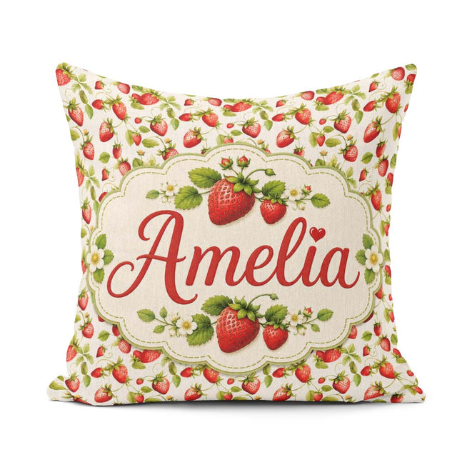Custom Name Fresh and Green Leaves on Light Background Seamless Square Filled Cushion Throw Pillow Sofa Bed Home Decor Zip Washable UK Made
