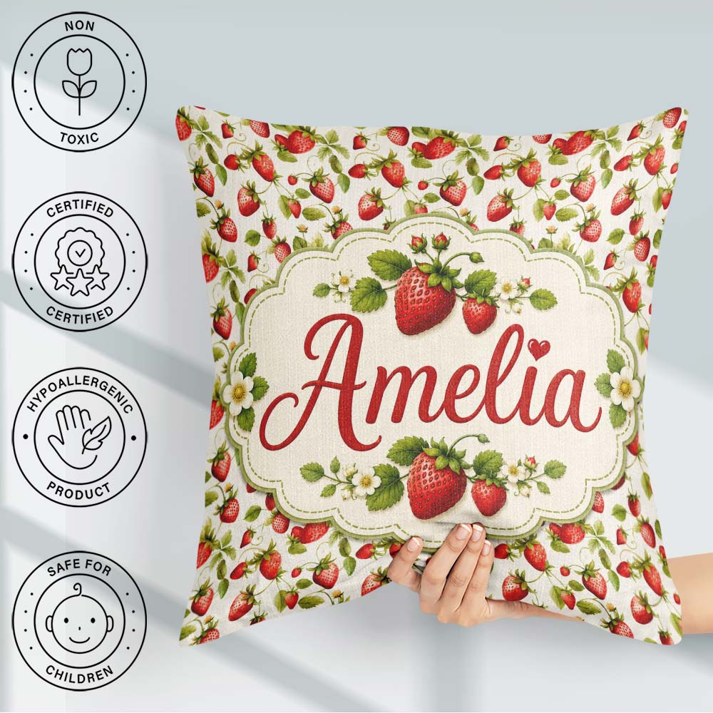 Custom Name Fresh and Green Leaves on Light Background Seamless Square Filled Cushion Throw Pillow Sofa Bed Home Decor Zip Washable UK Made