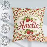 Custom Name Fresh and Green Leaves on Light Background Seamless Square Filled Cushion Throw Pillow Sofa Bed Home Decor Zip Washable UK Made