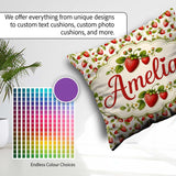 Custom Name Fresh and Green Leaves on Light Background Seamless Square Filled Cushion Throw Pillow Sofa Bed Home Decor Zip Washable UK Made