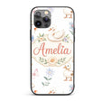 Cute Swan Ducklings Mushrooms and Flowers on Custom Name Protective Phone Case Mobile Cover Durable Everyday Smartphone Shock Resistant