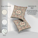 Custom Name Gothic Hearts Skulls and Roses Tattoo Style Seamless Square Filled Cushion Throw Pillow Sofa Bed Home Decor Zip Washable UK Made