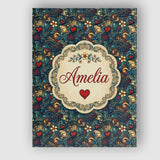 Personalised Name Ornate Floral Swirl Custom Modern Room Accent Creative Decorator Style Canvas Wall Art Print Decor Picture Ready to Hang