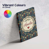 Personalised Name Ornate Floral Swirl Custom Modern Room Accent Creative Decorator Style Canvas Wall Art Print Decor Picture Ready to Hang