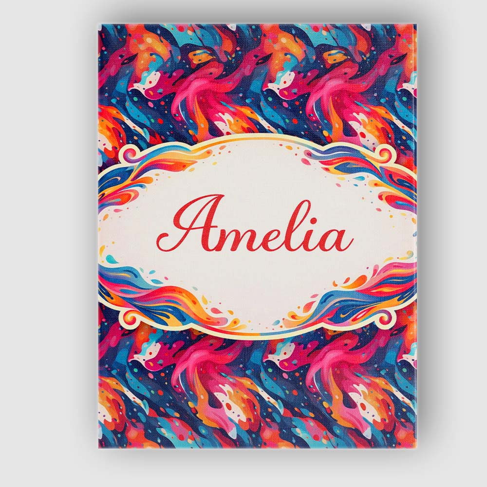 Personalised Name High Contrast Marble Swirl Red Black White Abstract Custom Home Unique Canvas Wall Art Print Decor Picture Ready to Hang