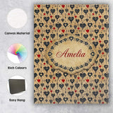 Personalised Name Grunge Gothic Heart and Custom  Unique Gift Idea Elegant Feature Canvas Wall Art Print Decor Picture Ready to Hang