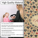 Grunge Gothic Heart and Red Accent Ornamental Seamless Pattern  Personalised Custom Name Super Soft Fleece Blanket Bed Sofa Throw
