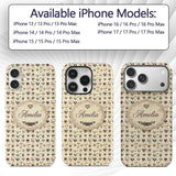 Elegant Vintage Hanging Heart and Floral Vine Custom Name Protective Phone Case Mobile Cover Durable Everyday Smartphone Shock Resistant
