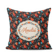 Custom Name Bold Abstract Orange and Blue Heart Seamless Pattern Square Filled Cushion Throw Pillow Sofa Bed Home Decor Zip Washable UK Made