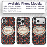 Bold Abstract Orange and Blue Printed Design Custom Name Protective Phone Case Mobile Cover Durable Everyday Smartphone Shock Resistant
