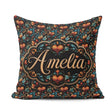 Custom Name Luxurious Ornate Floral Heart Baroque Style Seamless Square Filled Cushion Throw Pillow Sofa Bed Home Decor Zip Washable UK Made