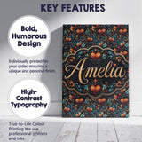 Personalised Name Luxurious Ornate Floral Custom  Unique Gift Idea Elegant Feature Canvas Wall Art Print Decor Picture Ready to Hang