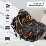 Luxurious Ornate Floral Heart Baroque Style Seamless Pattern Lovely  Personalised Custom Name Super Soft Fleece Blanket Bed Sofa Throw