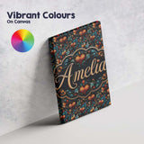 Personalised Name Luxurious Ornate Floral Custom  Unique Gift Idea Elegant Feature Canvas Wall Art Print Decor Picture Ready to Hang