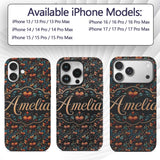 Luxurious Ornate Floral Heart Printed Design Custom Name Protective Phone Case Mobile Cover Durable Everyday Smartphone Shock Resistant