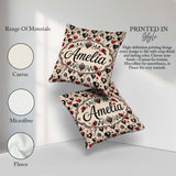 Custom Name Grunge Hand Drawn Black and Red Heart Doodle Pattern Square Filled Cushion Throw Pillow Sofa Bed Home Decor Zip Washable UK Made