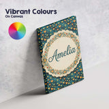 Personalised Name Artistic Blue and Gold Custom  Unique Gift Idea Elegant Feature Canvas Wall Art Print Decor Picture Ready to Hang