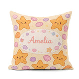 Custom Name Cute Starfish Shell Cartoon Ocean Animal Pattern Square Filled Cushion Throw Pillow Sofa Bed Home Decor Zip Washable UK Made