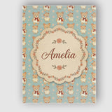 Personalised Name Cute Teddy Bears in Custom Modern Room Accent Creative Decorator Style Canvas Wall Art Print Decor Picture Ready to Hang