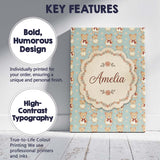 Personalised Name Cute Teddy Bears in Custom Modern Room Accent Creative Decorator Style Canvas Wall Art Print Decor Picture Ready to Hang