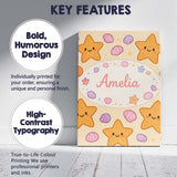 Personalised Name Cute Starfish Shell Cartoon Ocean Animal Pattern Custom  Unique Canvas Wall Art Print Decor Picture Ready to Hang