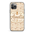 Vintage Distressed Teddy Bear Repeating Neutral Custom Name Protective Phone Case Mobile Cover Durable Everyday Smartphone Shock Resistant