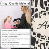 Irregular Mosaic Tiles Black Cream Abstract Geometric Pattern Lovely  Personalised Custom Name Super Soft Fleece Blanket Bed Sofa Throw