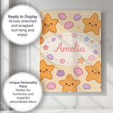 Personalised Name Cute Starfish Shell Cartoon Ocean Animal Pattern Custom  Unique Canvas Wall Art Print Decor Picture Ready to Hang