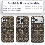 Vintage Buddha Meditation Pattern Dark Background Custom Name Protective Phone Case Mobile Cover Durable Everyday Smartphone Shock Resistant