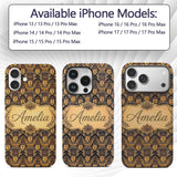 Golden Buddha Faces Ornate Pattern Printed Design Custom Name Protective Phone Case Mobile Cover Durable Everyday Smartphone Shock Resistant