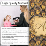 Golden Buddha Faces Ornate Pattern on Black Seamless Design Lovely  Personalised Custom Name Super Soft Fleece Blanket Bed Sofa Throw