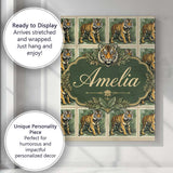 Personalised Name Classic Tiger Full Body Custom  Unique Gift Idea Elegant Feature Canvas Wall Art Print Decor Picture Ready to Hang
