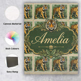 Personalised Name Classic Tiger Full Body Custom  Unique Gift Idea Elegant Feature Canvas Wall Art Print Decor Picture Ready to Hang