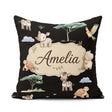 Custom Name Cute Safari Animals Zebra Turtle on Seamless Pattern Square Filled Cushion Throw Pillow Sofa Bed Home Decor Zip Washable UK Made