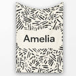 Scattered Dash Marks Black Cream Organic Abstract Pattern Lovely  Personalised Custom Name Super Soft Fleece Blanket Bed Sofa Throw