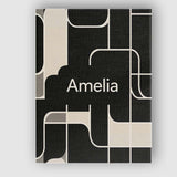 Personalised Name Contemporary Line Grid Black Cream Abstract Custom Statement Collection Canvas Wall Art Print Decor Picture Ready to Hang
