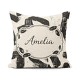 Custom Name Bold Brush Strokes Black Cream Artistic Abstract Square Filled Cushion Throw Pillow Sofa Bed Home Decor Zip Washable UK Made