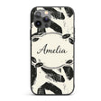 Bold Expressionist Brush Strokes Black Cream Custom Name Protective Phone Case Mobile Cover Durable Everyday Smartphone Shock Resistant